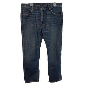 Levi’s Men's 505 Jeans 36W 32L Straight Fit Dark Wash Whiskered Indigo Western